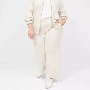 Lane Bryant Livi French Terry Relaxed Straight Pants Oatmeal Size 22/24
